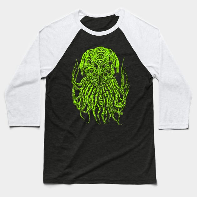 Cthulhu Skull Baseball T-Shirt by Robisrael